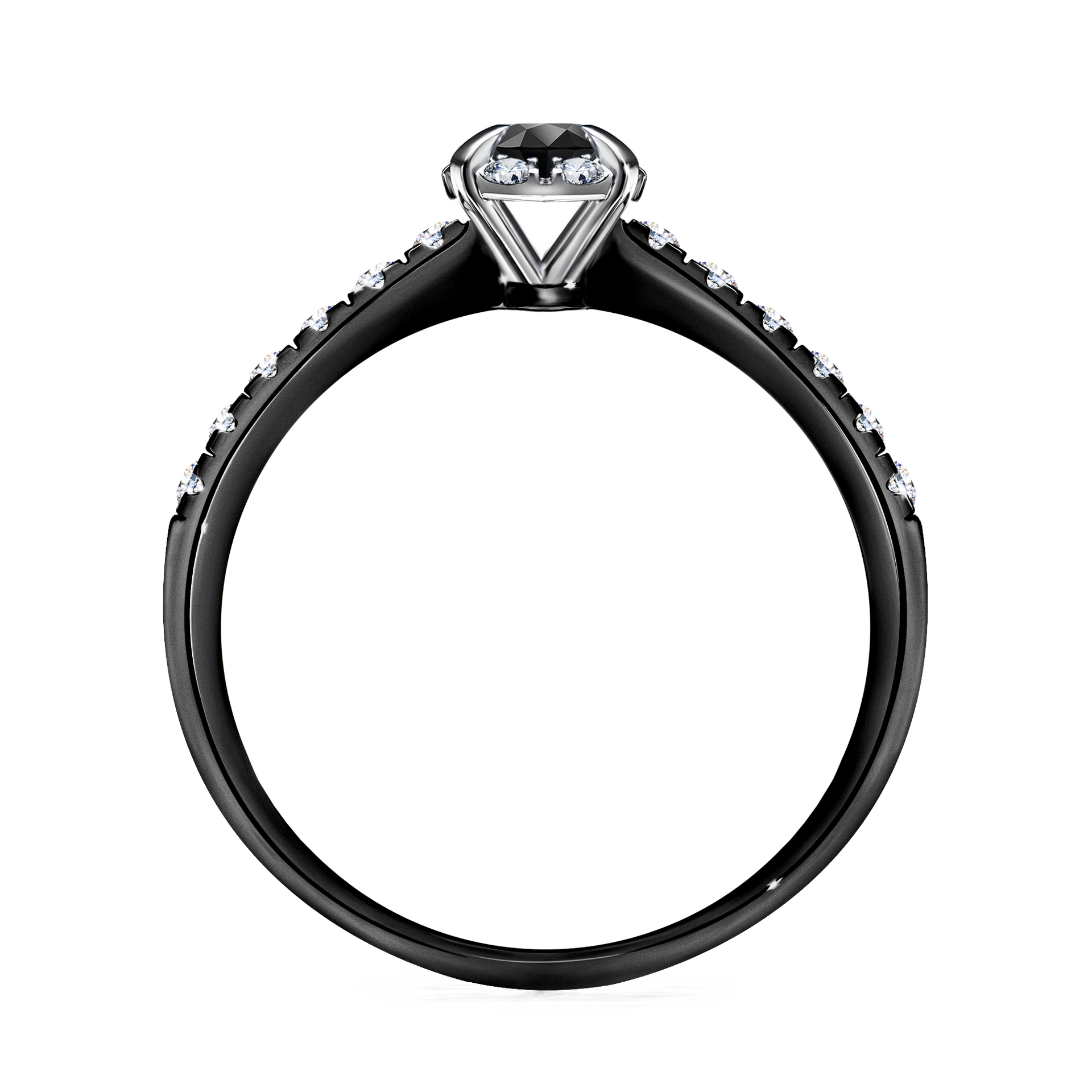 Pierścionek zaręczynowy My Princess z czarnego złota z czarnym diamentem 0,28CT